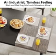thumbnail image 4 of Tribesigns 70.8 x 35.4 inch Large Dining Table for 6-8, Industrial Rustic Kitchen Dining Room Table, Rectangle Breakfast Dinner Table with Tube Metal Frame for Kitchen, Living room, Grey, 4 of 7