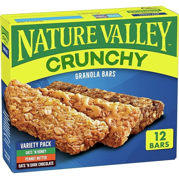 Nature Valley Crunchy Granola Bars, Variety Pack, 12 Bars, 8.94 OZ (6 Pouches) ( pack of 2 )
