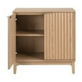 thumbnail image 5 of NEW Mid-Century Modern 2-Door Storage Cabinet in Natural Ash, Fluted Accent Chest with Brass Handles for Living Room & Entryway, 5 of 5