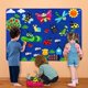 thumbnail image 2 of Tablero de fieltro Montessori para niños, juguetes educativos para bebés, granja oceánica, insectos, patrón de dibujos animados, decoración de pared, regalo de cumpleaños, 2 of 4
