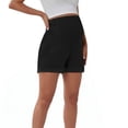 thumbnail image 4 of Juslio Ladies Elastic Waist Maternity Workout Shorts Solid Black L, 4 of 8