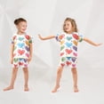 thumbnail image 5 of Love Orange Green Tile Pattern Summer Pajama Set Soft Cotton Short Sleeve Sleepwear 2PCS Pajama Sets Breathable Lounge Set Size 5Y, 5 of 7
