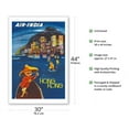 thumbnail image 2 of Hong Kong Maharajah - Air India - Vintage Airline Travel Poster by J. B. Cowasji c.1950s - Fine Art Matte Paper Print (Unframed) 30x44in, 2 of 4