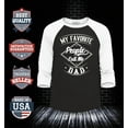 thumbnail image 2 of Shop4Ever Men's My Favorite People Call Me Dad Gift for Father Raglan Baseball Shirt Large Black/White, 2 of 4