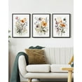 thumbnail image 3 of Drsoum Bohemian Flower Wall Decor for Bathroom Office Boho Leaf Artwork Ready to Hang 11x14in4pcs Black Framed, 3 of 6
