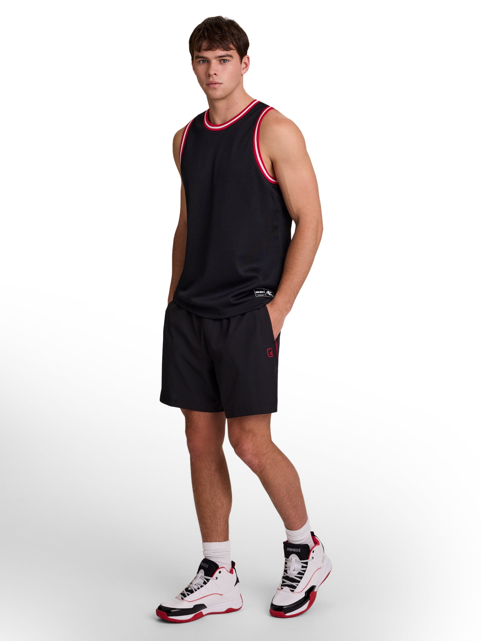 AND1 Men's and Big Men's Drafting Short, 6" inseam, Sizes XS-5XL