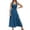 Dark Blue, variant on Wdgfv Women's Elegant Maxi Flowy Boho Tiered Beach Dress with Square Neck and Pockets
