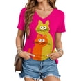 thumbnail image 7 of Ankishi Cat T Shirts for Women V Neck Cute Printed T Shirts Loose Fit Basic Tops Short Sleeve for Everyday Wear, 7 of 7