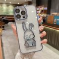 thumbnail image 1 of Funda de teléfono de arena movediza de oso de dibujos animados para iPhone 11, 12, 13, 14 Pro, Xs Max, 7, 8, 14 Plus, XR, X, película protectora de lente, cubierta transparente a prueba de golpes Fivean unisex, 1 of 2