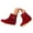 Red, variant on Women's Suede Fringe Ankle Boots Flat Hidden Inner Side Zipper Short Booties