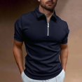 thumbnail image 2 of Summer Men's Sports Short Sleeve Golf Youth Men's Zipper Casual Top 5XL, 2 of 5