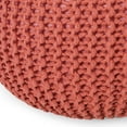 thumbnail image 5 of GDF Studio Barwick Indoor Knitted Cotton Round Pouf, Coral, 5 of 8