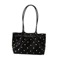 thumbnail image 2 of Bolso de hombro para mujer, moderno, ligero y versátil, estilo hobo con estampado de lunares, ideal para fiestas y para ir al trabajo. Negro, 2 of 9