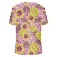 thumbnail image 5 of Hauts d'Été pour Femmes Grande Taille à Manches Courtes Femmes T-shirts à Col en V à Imprimé Floral Mode Confortables Blouses pour Femme Hauts T-Shirt à Col en V Femmes en Liquidation, 5 of 5