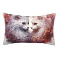 thumbnail image 1 of Fotbe White Red Cat Couple Funda de Almohada Decorativa Estilo Occidental, Lujo en Algodón, Fundas para Almohadas King, Cojín Estampado para Decoración del Hogar-16"x24", 1 of 6