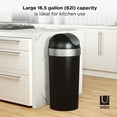 thumbnail image 5 of Umbra 16 gal Venti Plastic Swing Top Lid Kitchen Trash Can, Black, 5 of 16
