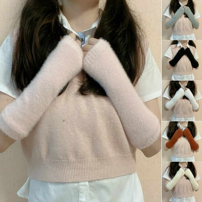 小物 Fluffy Arm Warmer Gupiar Women's Fur Wrist Warmer Sexy Furry Fuzzy Wrist Cuffs