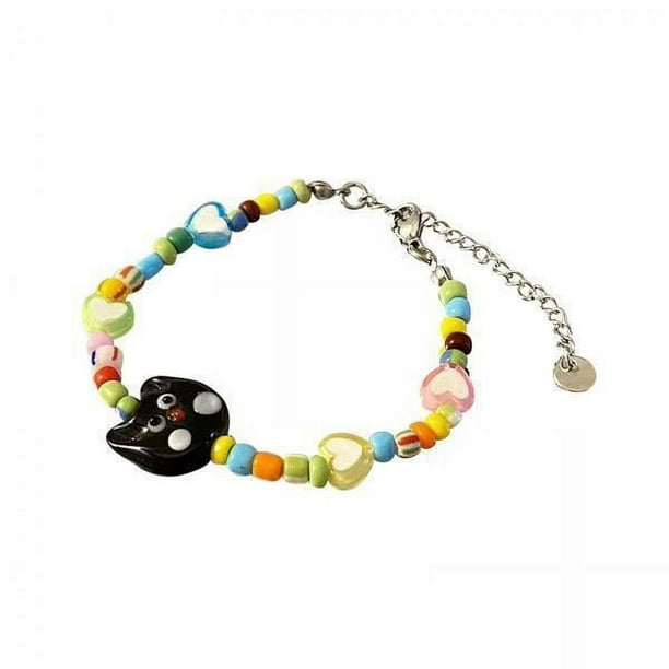 Pulsera De 5 Cuentas, Bonitas Pulseras De Amistad Con Dijes Para Niñas, Amantes De Los Gatos, Mujeres, Hombres, 5 piezas