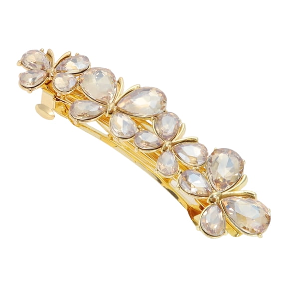 Unique Bargains Butterfly Hair Barrettes 1 Piece Hairstyles Gold Tone