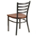 thumbnail image 4 of Emma + Oliver Clear Coated Ladder Back Metal Restaurant Chair - Cherry Wood Seat, 4 of 7