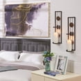 thumbnail image 3 of Danya B Metal Medallion Wall Mount Pillar Candle Sconces - Set of 2, 3 of 5