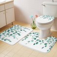 thumbnail image 4 of Eucalyptus Leaf Bathroom Rugs Set Spring Sage Green Eucalyptus Plants Leaves Vintage Non Slip Absorbent Soft Bath Mats 3 Piece Set with Bathroom Rug, U-Shaped Floor Mat, Toilet Seat Cover Large Size, 4 of 9