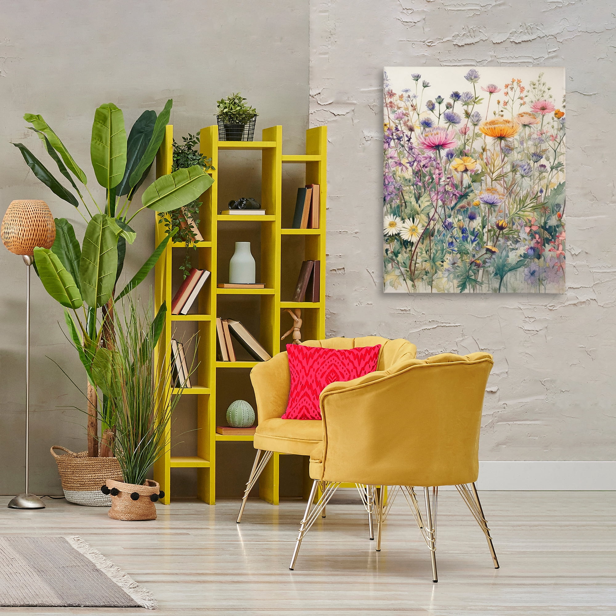 Stupell Industries Mixed Wild Flowers Plants & Flowers Painting Wrapped Canvas Art Print Wall Art, 30 x 40