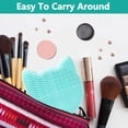 thumbnail image 5 of Makeup Brush Cleaning Mat with Brush Drying Holder, Silicon Cat Shaped Brush Cleaner Pad include Cosmetic Brush Organizer Rack, Portable Washing Tool for Makeup, 5 of 5