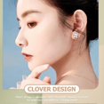 thumbnail image 2 of 1 Pair Clover Shaped Ear Studs Lovely Flower Earrings Fashion Ear Jewelry, 2 of 3