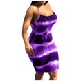 thumbnail image 2 of Women Dresses Plus Printed Sexy Sling Sleeveless Fashion Dresses Plus Size Fashion Dresses Purple Trendy Skirt Size XL, 2 of 6