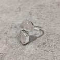 thumbnail image 5 of Natural Rose Quartz Ring, Raw Quartz Gemstone Ring, Birthstone, Double Stone, 925 Sterling Silver, Womens Ring, Christmas, Adjustable Ring, Handmade, Statement Jewelry, Rough Jewelry, 5 of 6