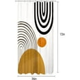 thumbnail image 4 of Abstract Mid Century Small Stall Shower Curtain for Bathroom Decor 36Wx72H Inches Single Half Narrow RV Boho Modern Minimalistic Geometry Aesthetic Fabric Waterproof Polyester 7 Pack Hooks, 4 of 6
