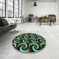 thumbnail image 4 of Ahgly Company Machine Washable Indoor Square Transitional Green Area Rugs, 5' Square, 4 of 7