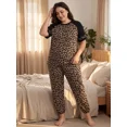thumbnail image 3 of Cueply Women’s Plus Size Pajama Set 2 Piece Short Sleeve Lounge Top and Elastic Waist Jogger Pants Soft Sleepwear, 3 of 7