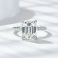 thumbnail image 3 of 4ct 18K Gold Emerald Cut Moissanite Engagement Rings for Women D Color VVS1 Moissanite Rings Jewelry S925 Sterling Silver Women Diamond Rings with Certificate, 3 of 9