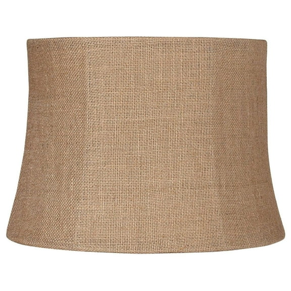 Natural Burlap Medium Drum Lamp Shade 12" Top x 14" Bottom x 10" High (Spider) Replacement with Harp and Finial - DyGTyX