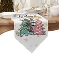 thumbnail image 4 of Table Runner Dresser Scarves Merry Christmas Tree Sketch Star Cotton Linen Burlap Table Cover Gold Snowflake on White Table Runners for Family Kitchen Dining Holiday Party Banquet Decor, 4 of 5