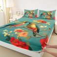 thumbnail image 3 of Homewish Funny Spring Bird Full Size Sheets, Rustic Blossoms Flower Bed Sheets, Retro Farmhouse Style Sheet Sets, Ultra Soft Bedroom Decor, 4pcs, 3 of 7
