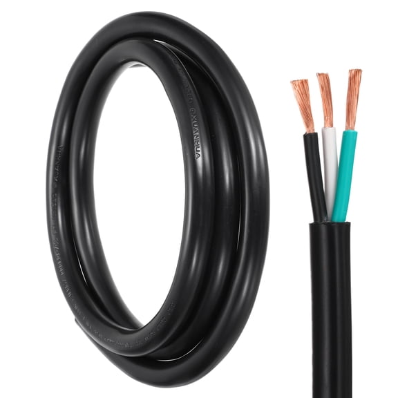 10 Gauge 3 Conductor Wire, 5ft SJTW Outdoor Extension Power Cable 10AWG 10/3 Wire Pure Copper Electrical Cable for Lawn Battery Automotive Outdoors, UL, 300V