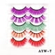 thumbnail image 1 of Zhuge Pestañas postizas de visón de colores, pestañas postizas de visón de gato largas y gruesas, rizadas y espectaculares, 5 pares (AYW-7), 1 of 3
