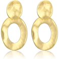 thumbnail image 1 of Pendientes colgantes dorados para mujer, grandes, redondos, con clips redondos, geométricos, con colgante mate, estilo dorado 1, 1 of 5