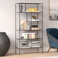 thumbnail image 4 of Henn&Hart 36" Gunmetal Gray Metal Bookcase, 4 of 10
