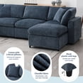 thumbnail image 4 of 130" Oversized Modular Sectional Couch, 6-Seat Chenille Cloud Couch with Ottoman, Convertible U-Shaped Sleeper Sofa, Free Combination Sofa for Living Room, 4 of 8