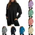 thumbnail image 5 of qucoqpe Women's Oversized Crewneck Sweatshirt Soft Lightweight Long Sleeve Pullover Casual Top for Lounge Streetwear Blue XL, 5 of 5