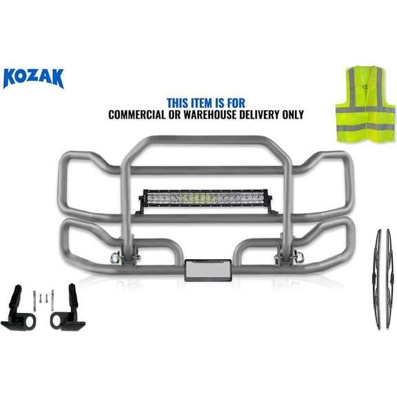 Front Grey Grille Deer Moose Brush Bumper Guard Large Compatible with Volvo VNL 2004-2017