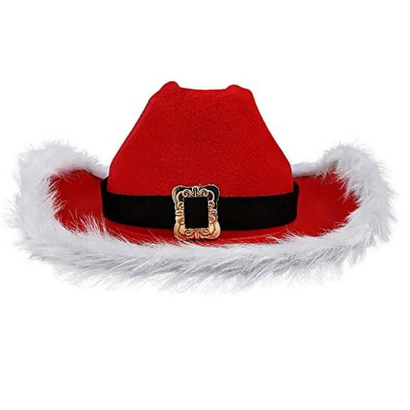 Christmas Santa Hat Country Western Cowgirl Hat Feathers Cowboy Hat for Party Photo Props Headwaer Gifts