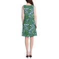 thumbnail image 3 of FORMRS Summer Dress for Women Loose U Neck Sleeveless Midi Beach Sundresses with Pockets, Blue Flowers Pattern, 3 of 8