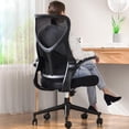 thumbnail image 2 of Yeshouse silla de oficina ergonómica de malla, respaldo alto con soporte lumbar, reposabrazos abatibles, cojín de 10 cm, inclinación 90°-120°, ideal para oficina y escritorio, 2 of 5