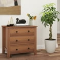 thumbnail image 2 of Gymax 3-drawer Dresser w/ Convenient Handles Smooth Slide Rails Accent Table Walnut, 2 of 9