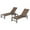 Brown, variant on Pellebant Set of 3 Outdoor Chaise Lounge Aluminum Adjustable Patio Chairs With Table,Black